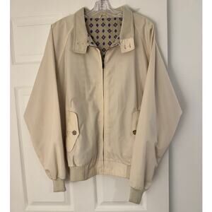 Eddie Bauer Lightweight Jacket Mens L (24 Pit to Pit) Cream Full Zip Lined